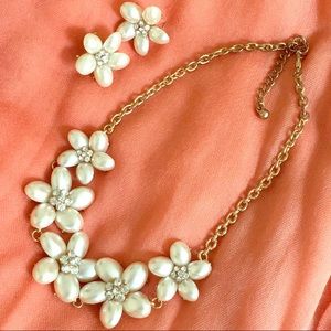 Charming Charlie pearl necklace and earring set